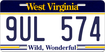 WV license plate 9UL574