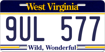 WV license plate 9UL577