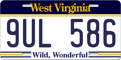 WV license plate 9UL586