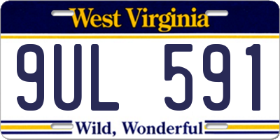 WV license plate 9UL591