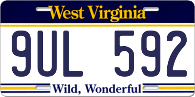 WV license plate 9UL592