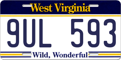 WV license plate 9UL593