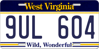 WV license plate 9UL604