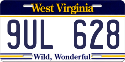 WV license plate 9UL628