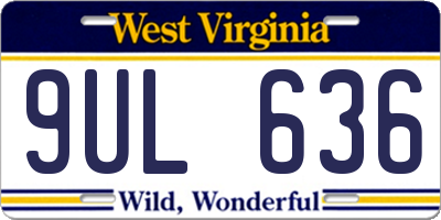 WV license plate 9UL636