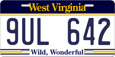 WV license plate 9UL642