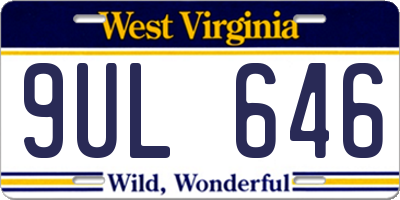 WV license plate 9UL646