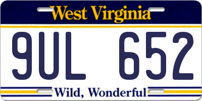 WV license plate 9UL652
