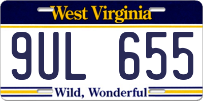 WV license plate 9UL655