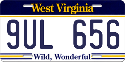 WV license plate 9UL656