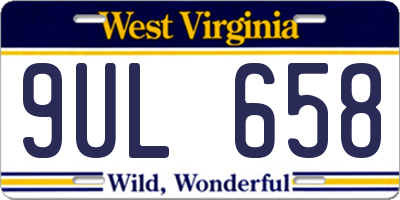 WV license plate 9UL658