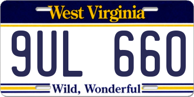WV license plate 9UL660