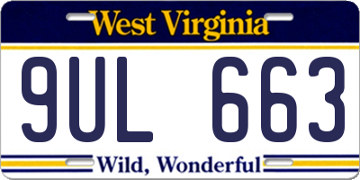 WV license plate 9UL663