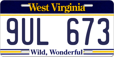 WV license plate 9UL673