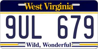 WV license plate 9UL679