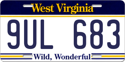 WV license plate 9UL683