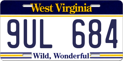 WV license plate 9UL684