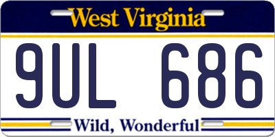 WV license plate 9UL686