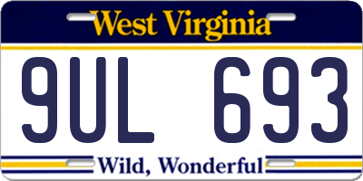 WV license plate 9UL693