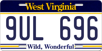 WV license plate 9UL696