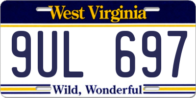 WV license plate 9UL697
