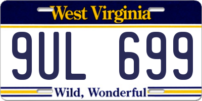 WV license plate 9UL699