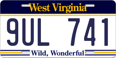 WV license plate 9UL741