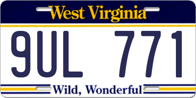 WV license plate 9UL771