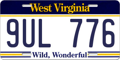 WV license plate 9UL776