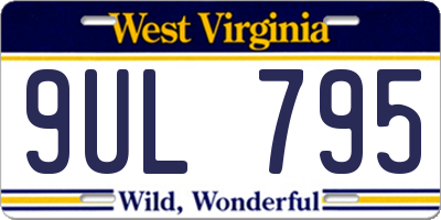 WV license plate 9UL795