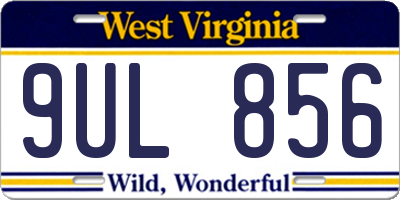 WV license plate 9UL856