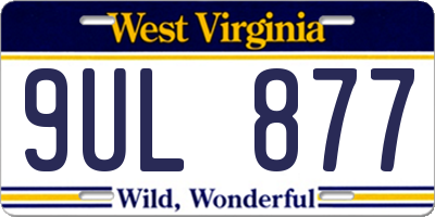 WV license plate 9UL877