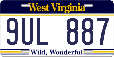 WV license plate 9UL887