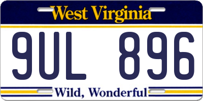 WV license plate 9UL896