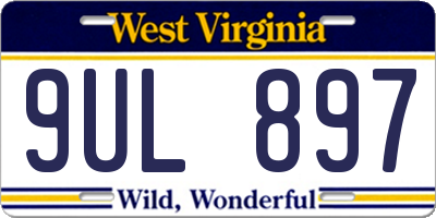 WV license plate 9UL897