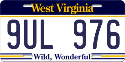 WV license plate 9UL976
