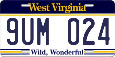 WV license plate 9UM024
