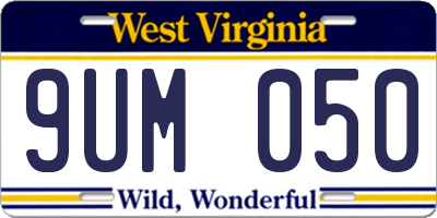 WV license plate 9UM050