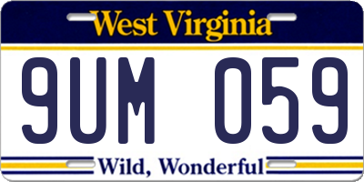 WV license plate 9UM059