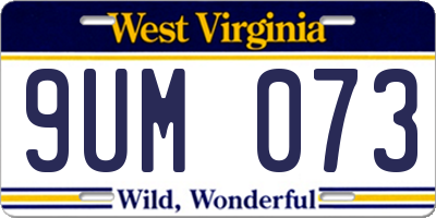 WV license plate 9UM073