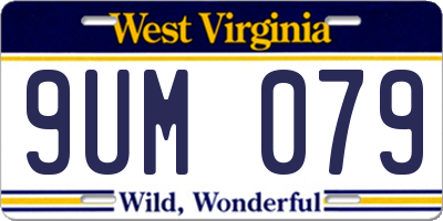 WV license plate 9UM079