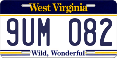WV license plate 9UM082