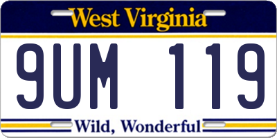 WV license plate 9UM119