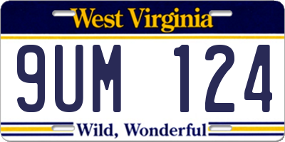 WV license plate 9UM124