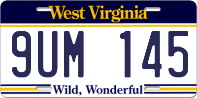 WV license plate 9UM145