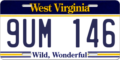 WV license plate 9UM146