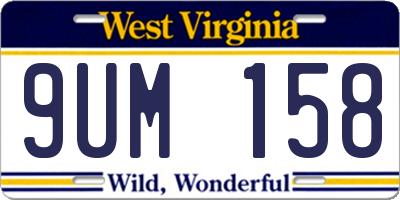 WV license plate 9UM158