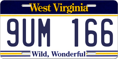 WV license plate 9UM166