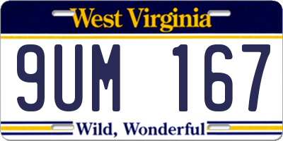WV license plate 9UM167
