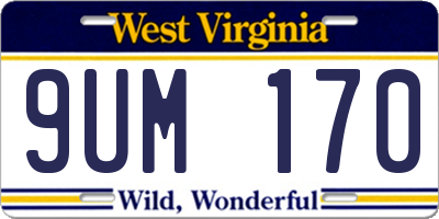WV license plate 9UM170